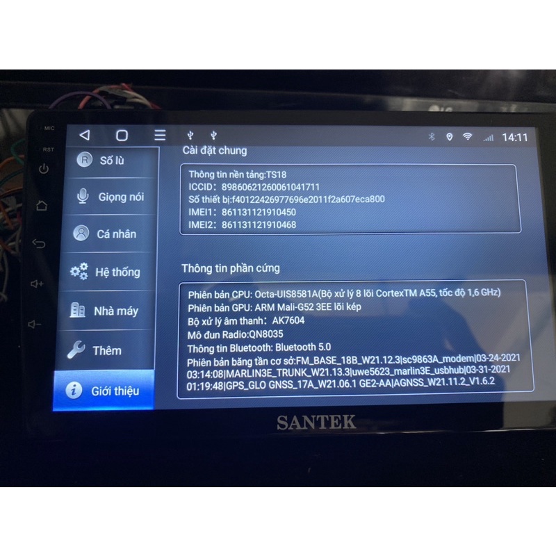 Màn Android 9 inch 4G SANTEK
