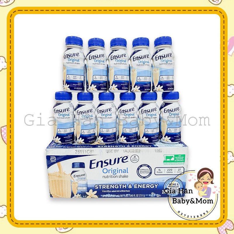 Sữa nước Ensure Mỹ chai 237ml (thùng 30 chai)