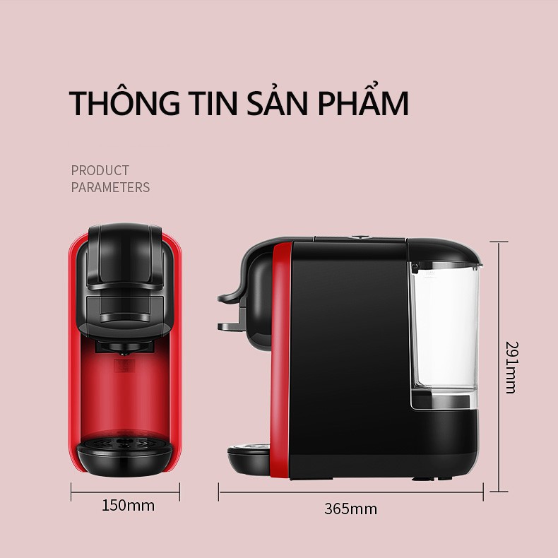 Máy pha cà phê 3 trong 1 pha từ viên nén nespresso DG Nestle, bột cà phê nhanh chóng tiện lợi YA25 gianghangbenbo