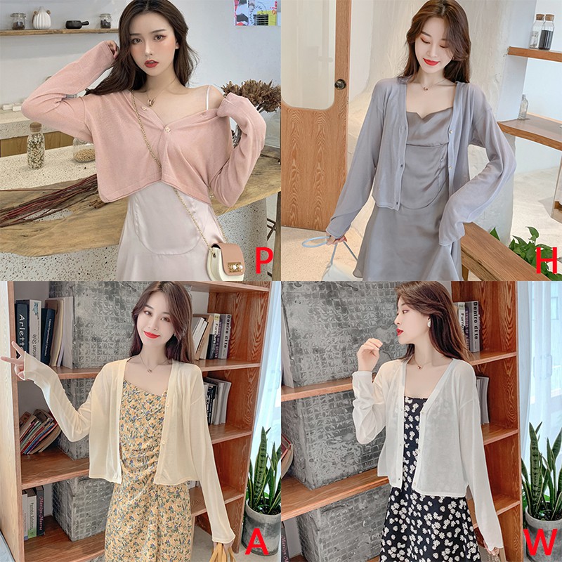 Áo khoác cardigan dệt kim chống nắng thời trang Hàn Quốc ngọt ngào cho nữ | BigBuy360 - bigbuy360.vn