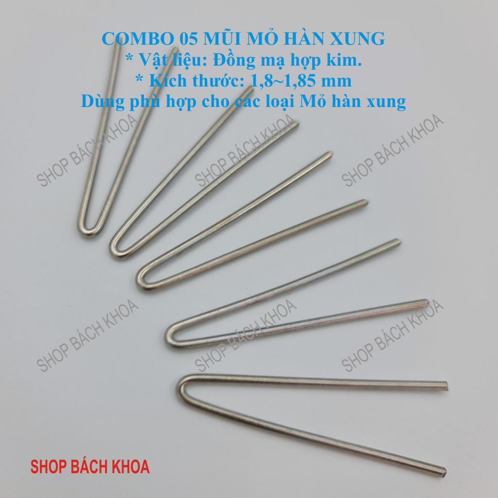 Mũi mỏ hàn xung công suất 125W, 100W, kích thước to 1,8-1,9 mm, bằng đồng mạ hợp kim. SHop Bách Khoa