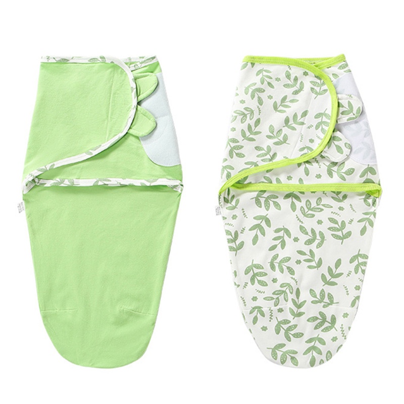 Bộ 2 Chăn Quấn Em Bé Bằng Cotton Mềm Mại Thoáng Khí Có Thể Điều Chỉnh