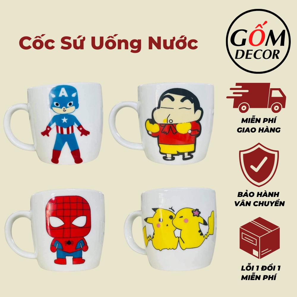 Cốc Sứ Bát Tràng In Hoạt Hình Cute Ngộ Nghĩnh
