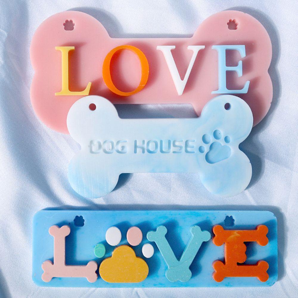 Bộ Chữ Love Và Ngôi Nhà FOREVER Dog DIY|Khuôn Silicone Làm Trang Sức Hình Biển Báo Cửa