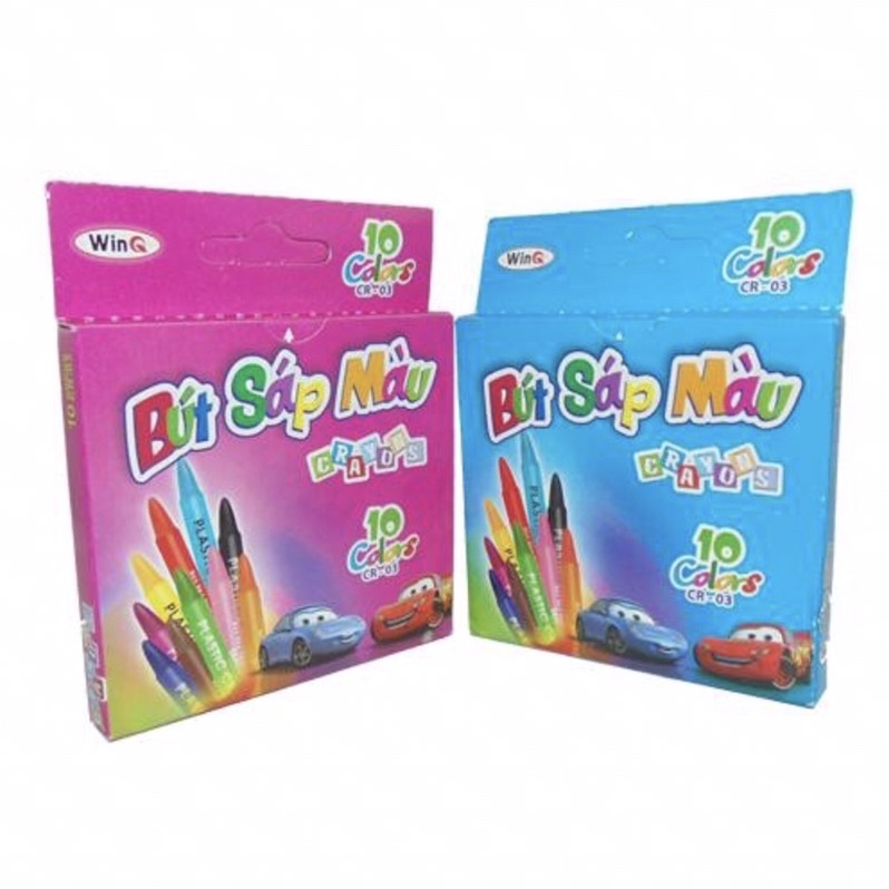 Bút Sáp Màu Cho Bé: Hộp 10 Cây Thương Hiệu WinQ(Crayons).