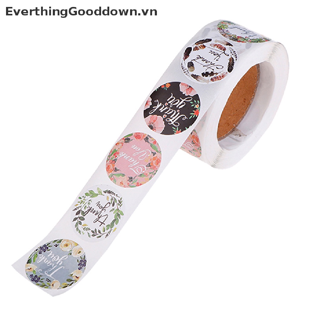 Cuộn 500 Miếng Dán Trang Trí Sổ Tay Chữ Thank You