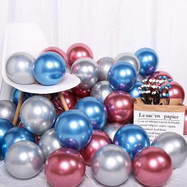 Set 20 cái bóng tròn Chrome mạ siêu nhũ siêu đẹp 28cm