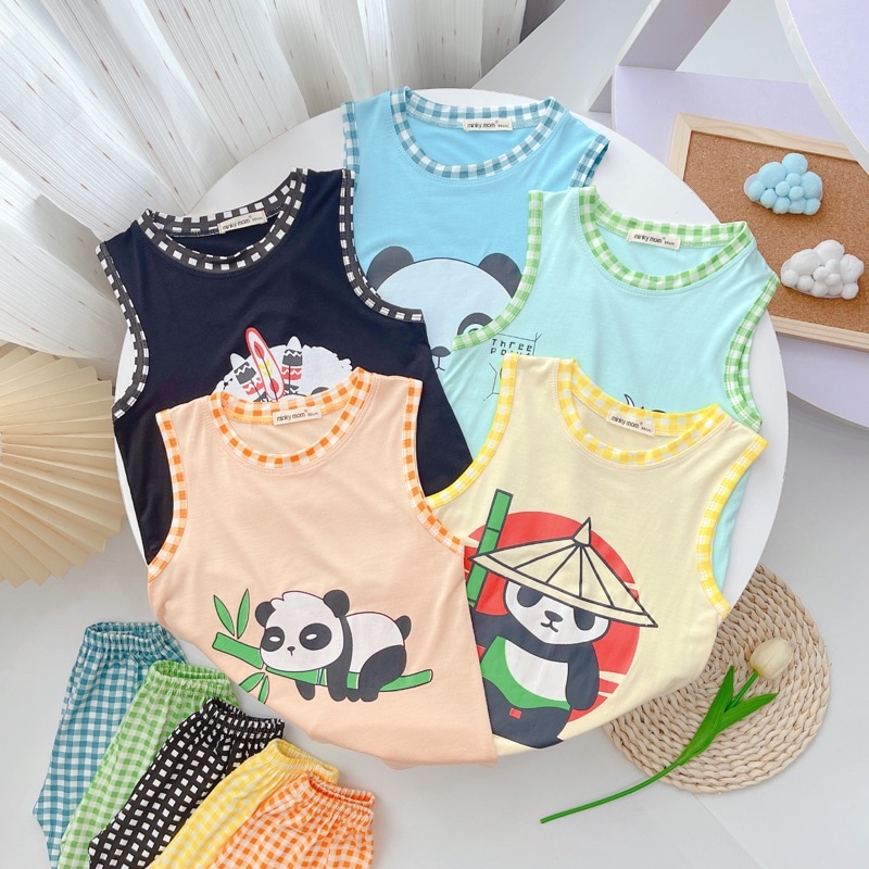 Bộ ba lỗ sọc co giãn mềm mịn mát cho bé từ 5-30 kg