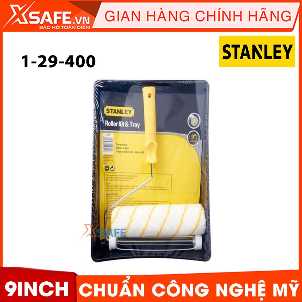 Lăn sơn STANLEY 1-29-400 9 inch Con lăn sơn nước Stanley bông lăn vải mềm mịn, đường lăn mịn, kèm khay đựng tiện dụng