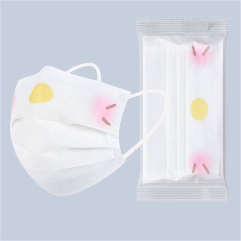 Khẩu trang in hình Mũi Heo,thỏ,mèo dễ thương túi riêng