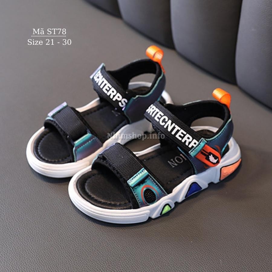 Dép sandal cho bé trai 1 - 5 tuổi quai hậu da mềm kiểu dáng thời trang đế chống trơn trượt phong cách Hàn ST78