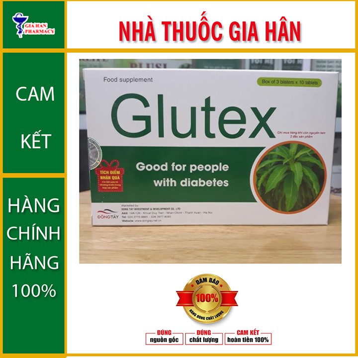 GLUTEX- Hỗ trợ hạ và ổn định đường huyết hiệu quả (hộp 30 viên)