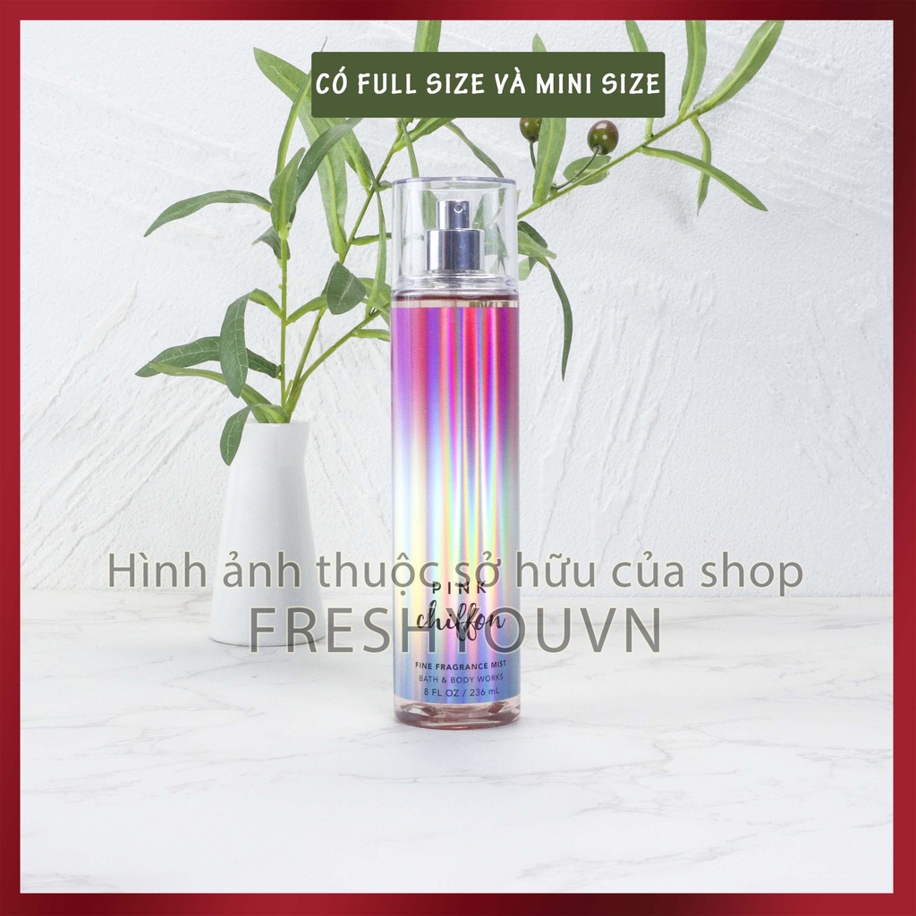 Pink Chiffon - Full Size Xịt Thơm Toàn Thân Bath & Body Works (Body Mist, Lotion, Sữa tắm) - Ngọt