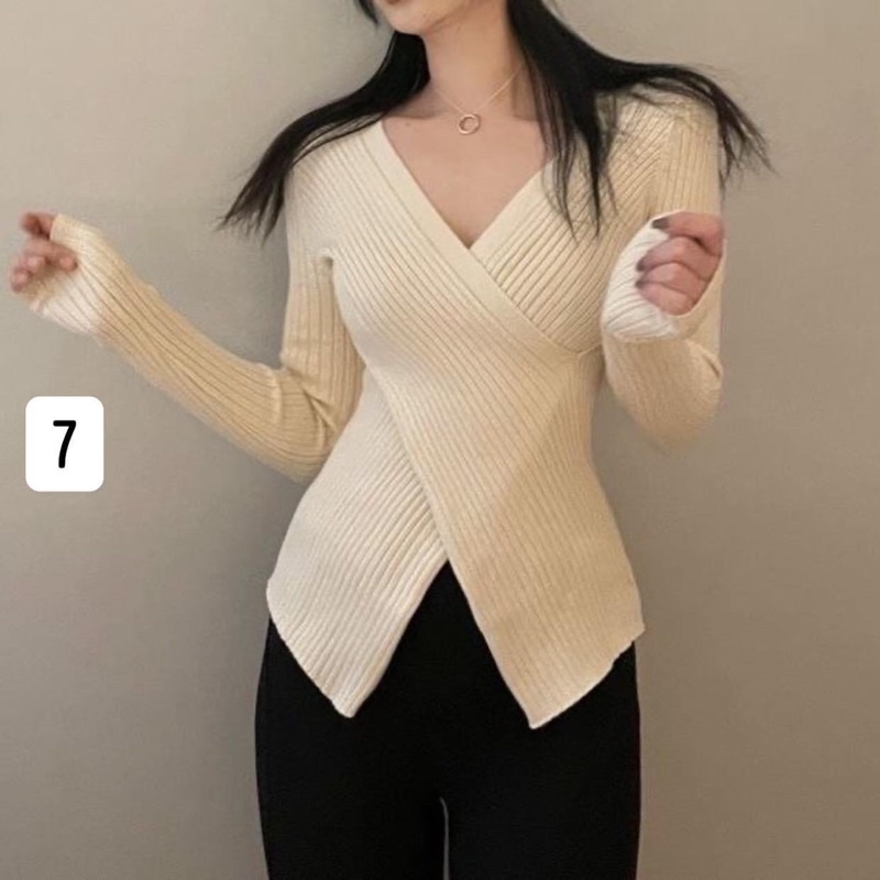 Áo len tăm body vạt chéo hàng QC | BigBuy360 - bigbuy360.vn