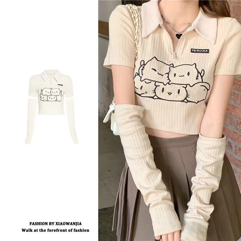 Áo croptop nữ Tay Ngắn Thiết Kế Mới 2022 áo thun JL-TX-220