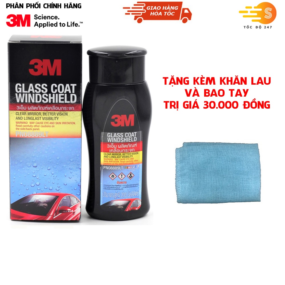 [Mã BAUIC50 giảm đến 50K đơn 99K] Dung dịch chống bám nước trên kính xe 3M 08889LT