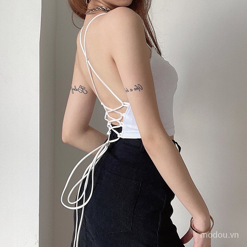 Áo Sát Nách Dây Mảnh Thiết Kế Hở Lưng Quyến Rũ
