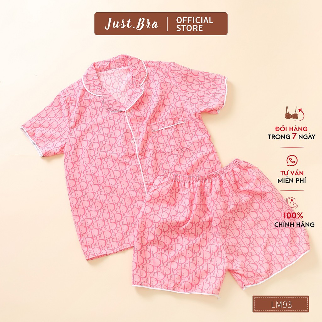 [Mã WABRWA8 giảm 15% đơn 99k] Bộ đồ ngủ Just Bra họa tiết đặc biệt, cotton thoáng mát cho ngày hè LM93