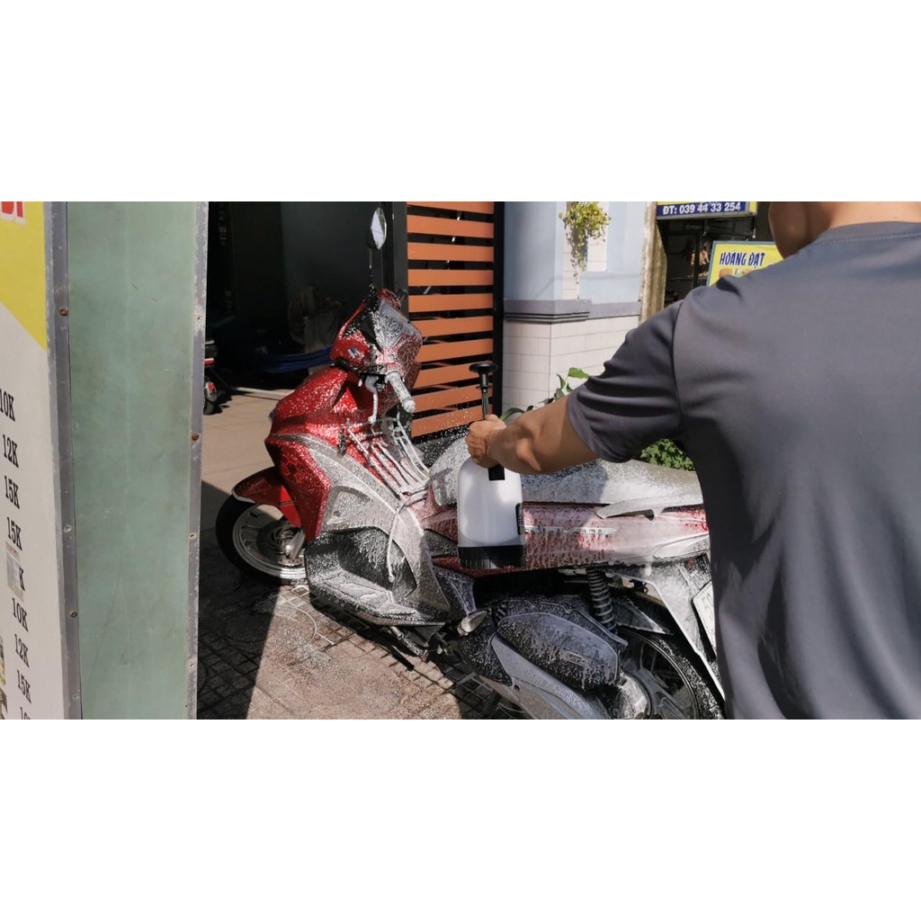 Bình Phun Bọt Tuyết Rửa Xe 2 Trong 1, Rửa Xe, Tưới Cây Đa năng Tặng Khăn Microfiber