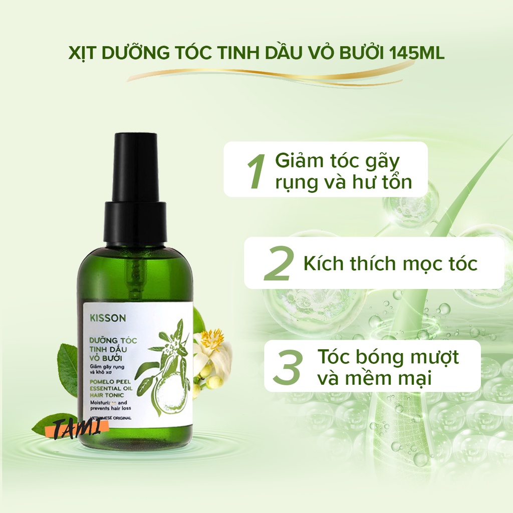 Dầu xả tóc tinh dầu vỏ bưởi KISS ON giảm gãy rụng, khô xơ và làm mềm tóc, phục hồi tóc hư tổn Kisson 300ml TM-KI-DX01