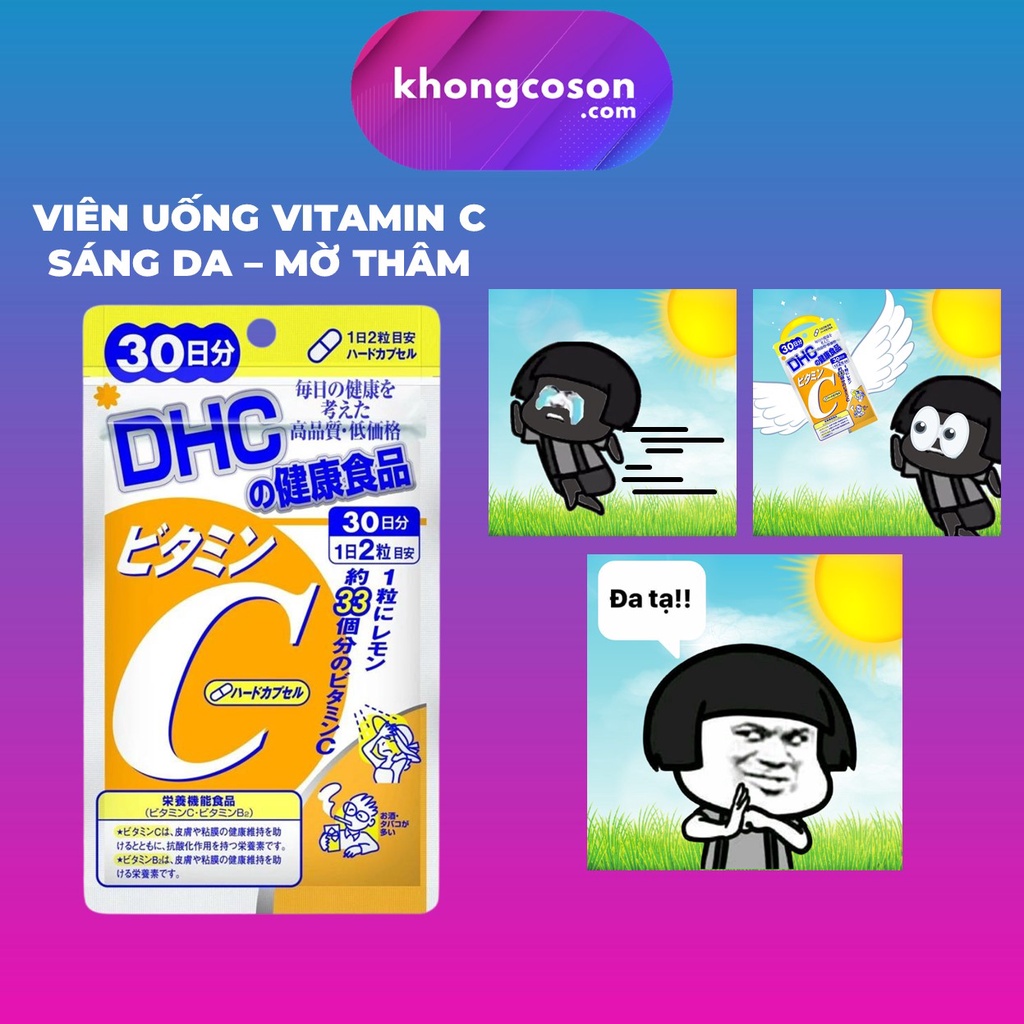 [Mã BMICB30 giảm 30K đơn 199K] Viên Uống DHC Bổ Sung Vitamin C Chống Nắng Làm Đẹp Da Và Mờ Thâm Nhật Bản - Khongcoson