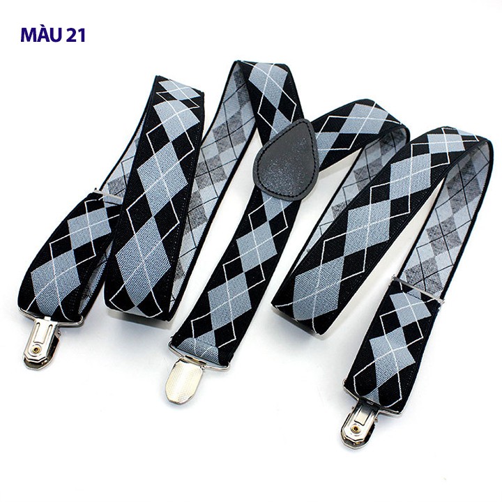 Đai quần chữ Y nam, dây yếm, suspender bản 3,5cm dài 120cm OPP03