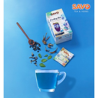 Trà Cooling tea SAVO - Trà thảo mộc (Oolong, Bạc hà, Hoa đậu biếc, Atiso)
