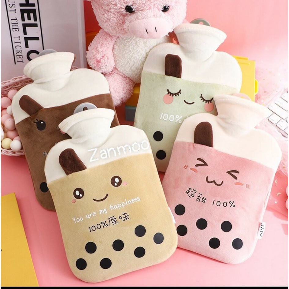 Túi Chườm Nóng Lạnh Hình Trà Sữa 1000ml, Túi Chườm Giảm Đau Bụng 1000ml