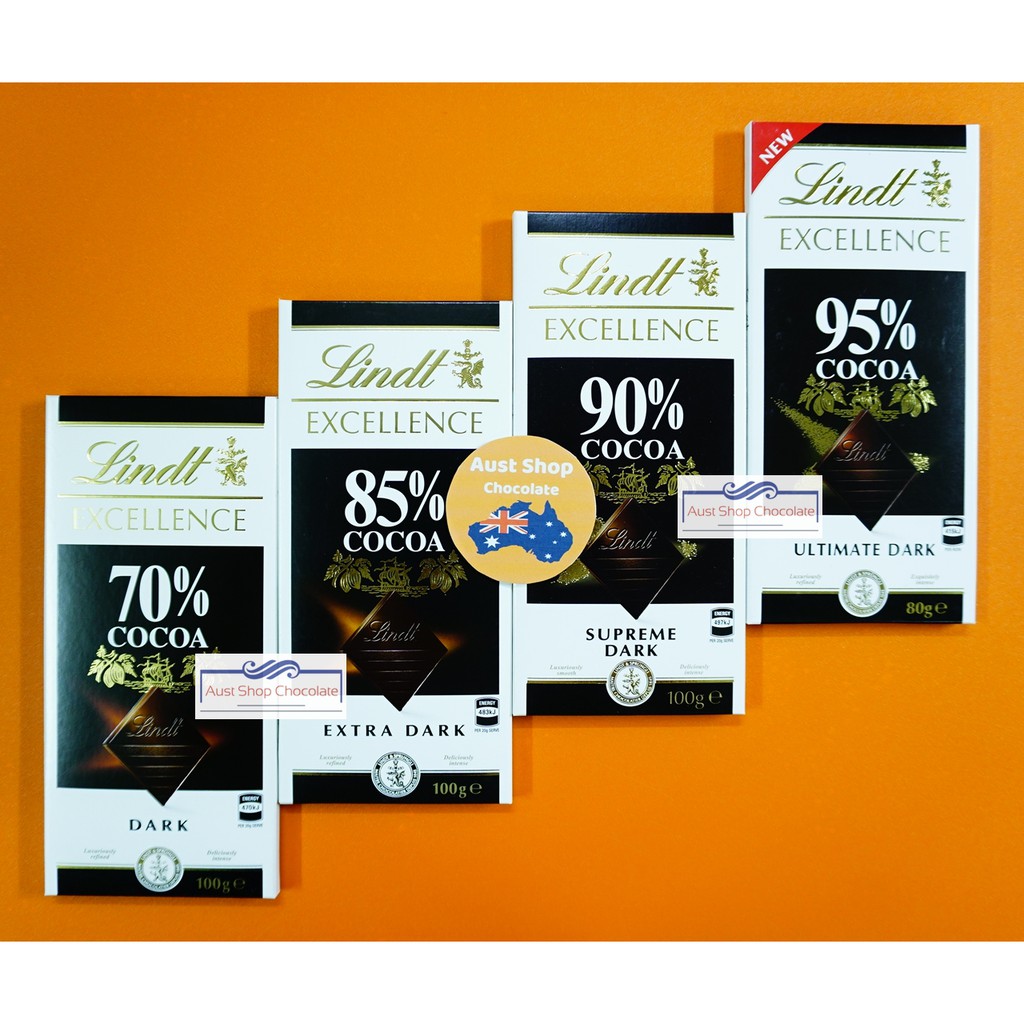 Chocolate Đen Lindt Excellence Hàng Úc - Socola Đắng 70% - 99% - Dark Chocolate Lindt - Aust Shop Chocolate