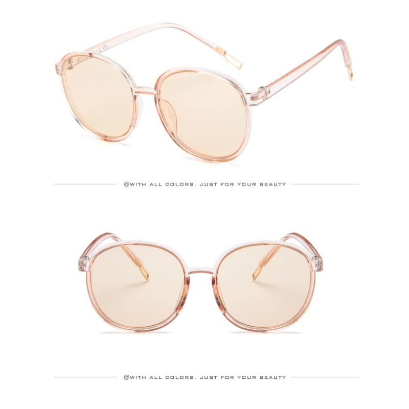 Kính mát chống tia UV400 tròng kính tròn màu kẹo ngọt phong cách Hàn Quốc thời trang cho nữ