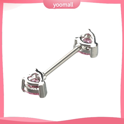 1 Khuyên Nhũ Hoa Hình Trái Tim Bằng Thép Không Gỉ Cho Nữ