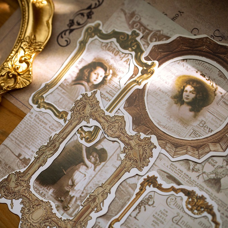 Set sticker khung ảnh retro trang trí planner