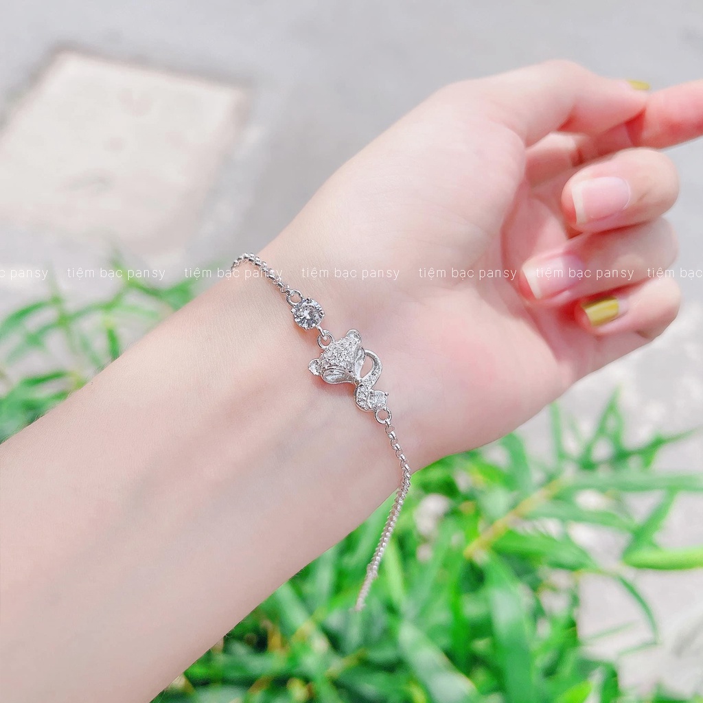 Lắc tay bạc nữ PANSY hồ ly tình duyên, vòng tay thời trang bằng bạc ta 925 cao cấp