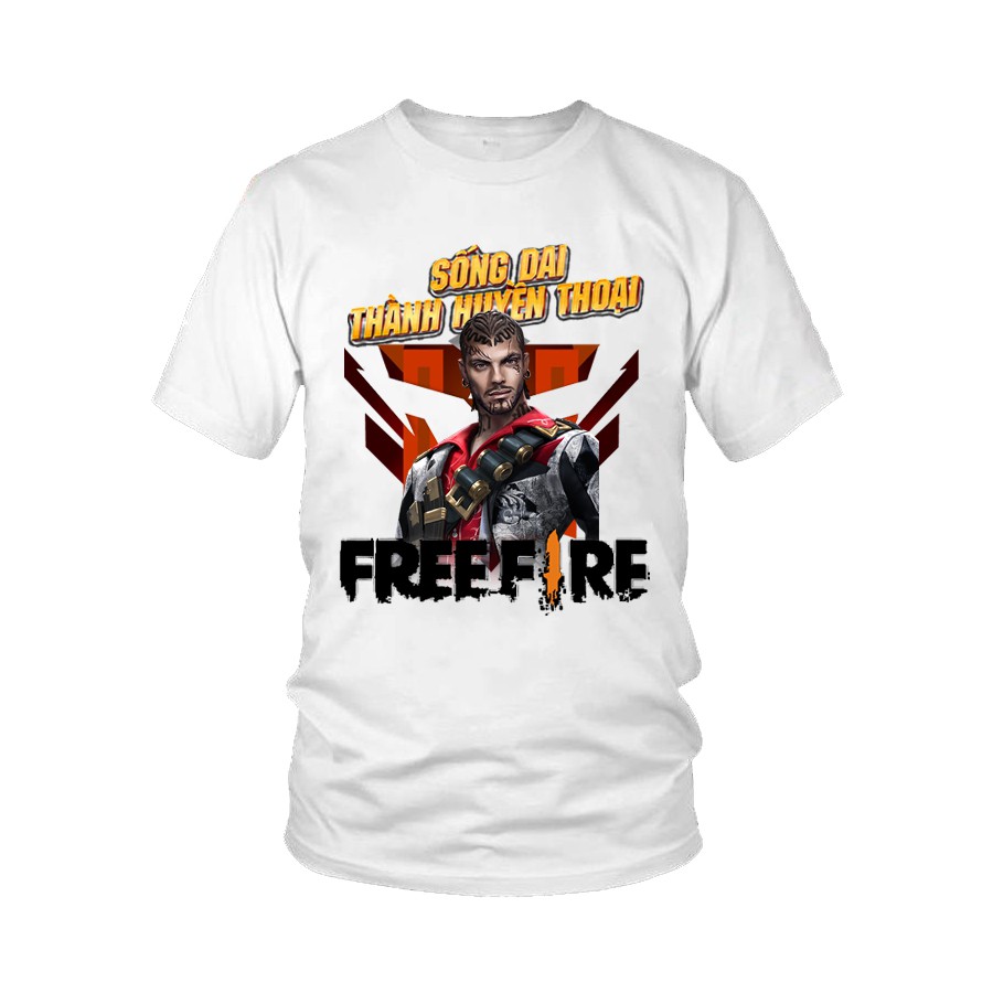 Áo thun game Free Fire full nhân vật dành cho cả nam và nữ - Trắng