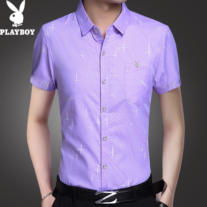 Áo sơ mi ngắn tay ôm dáng phối túi size lớn thời trang công sở mùa hè cho nam | BigBuy360 - bigbuy360.vn