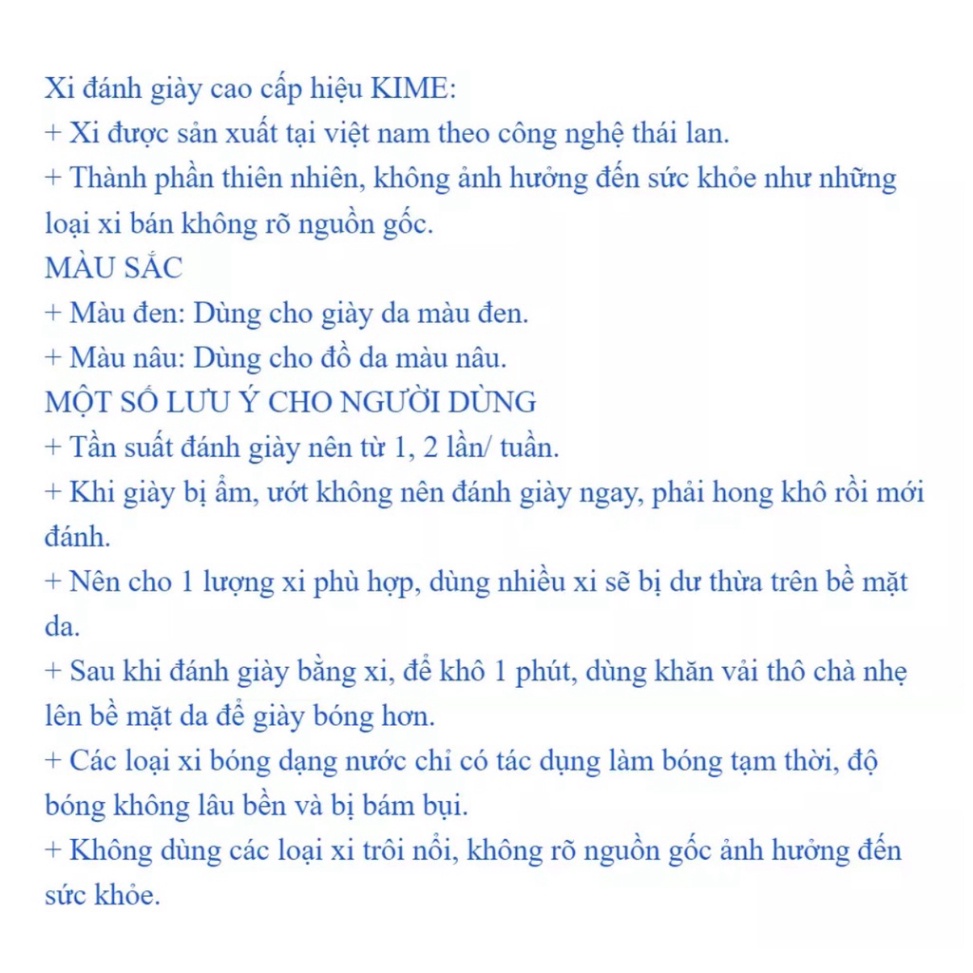 Xi đánh giày cao cấp KIME-BẢO VỆ LÀM BÓNG GIÀY DÉP