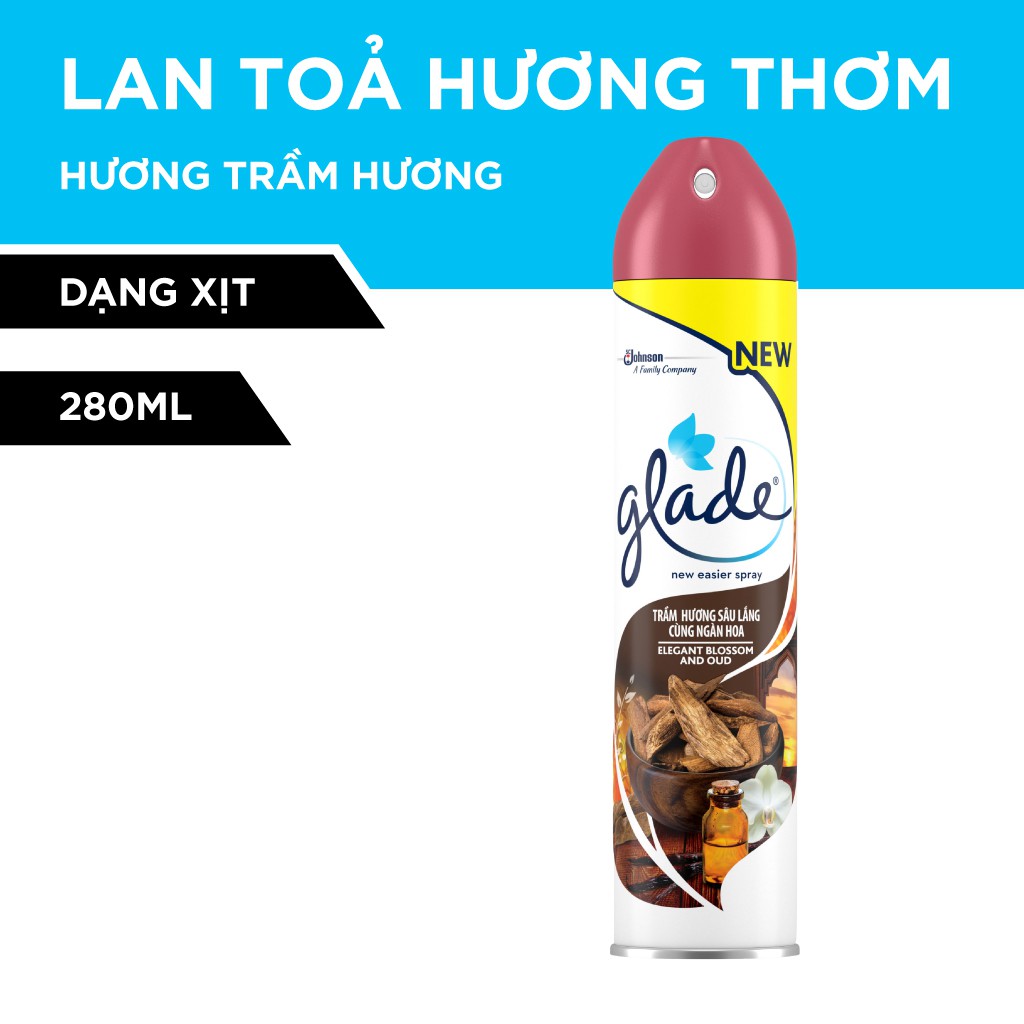 [Mã FMCGSCJ12 giảm 8% đơn 150k] GLADE Xịt thơm phòng Hương Trầm Hương 280ml