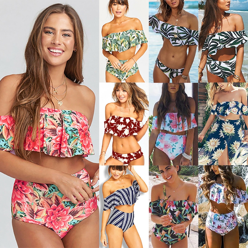 Bộ bikini không dây in họa tiết hoa quyến rũ cho nữ