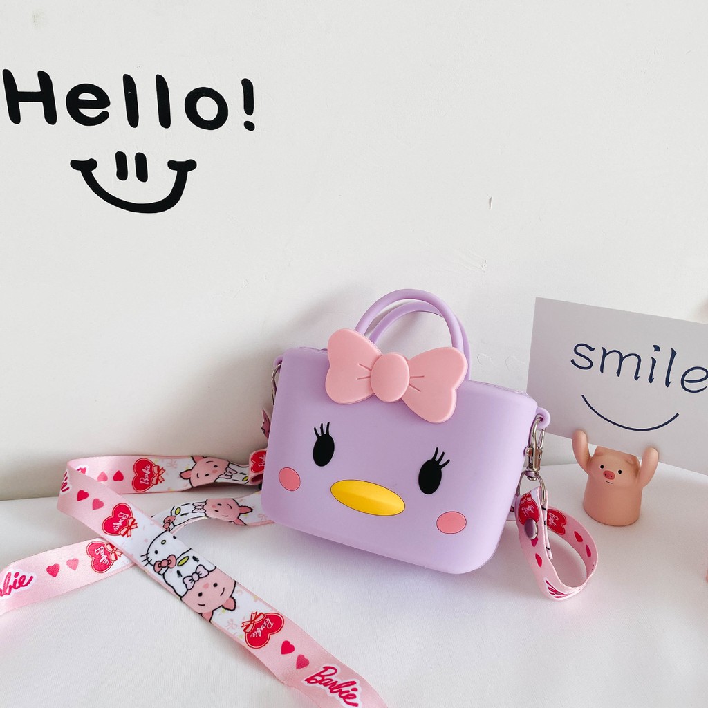 Túi đeo chéo silicon cho bé bản to hình ngỗ nghĩnh 5 mẫu như hình