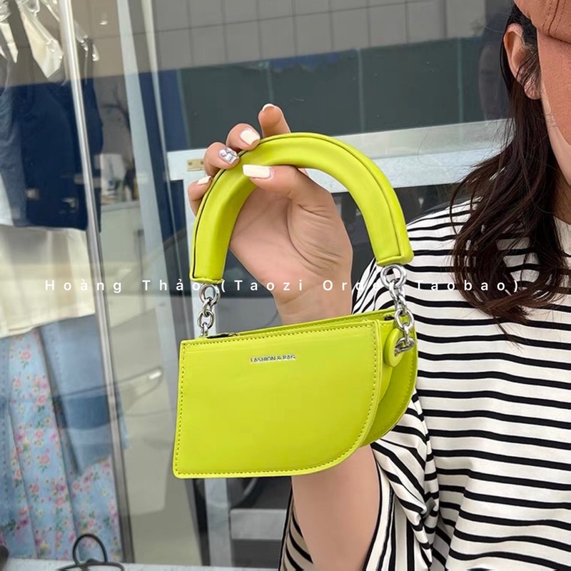 Túi mini đeo chéo thiết kế mới độc lạ quai xách màu xanh hot trend 2022
