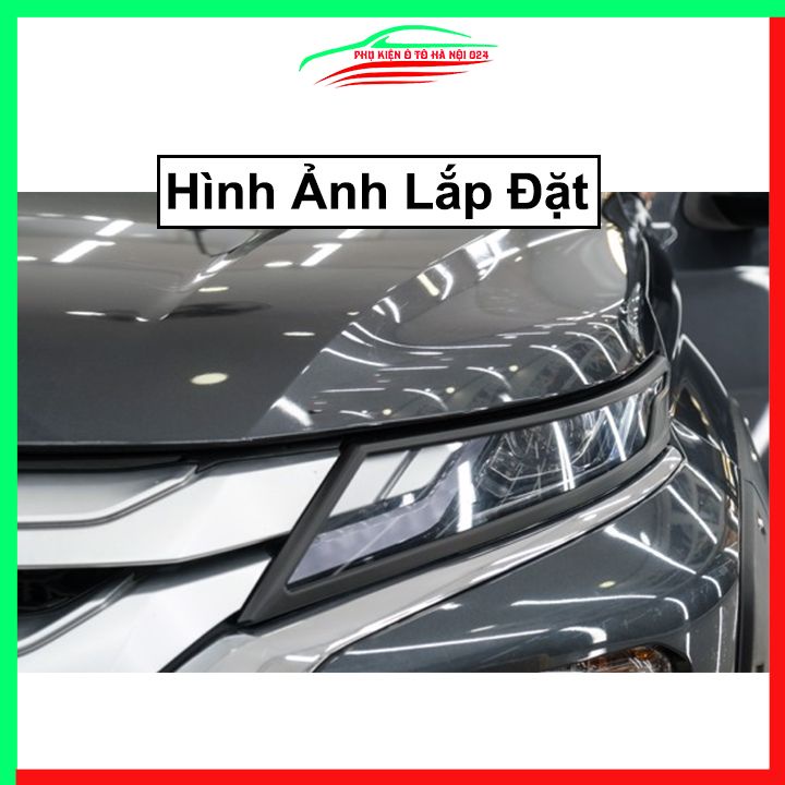 Ốp viền đèn pha hậu nhựa đen Triton 2019-2020 trang trí bảo vệ xe