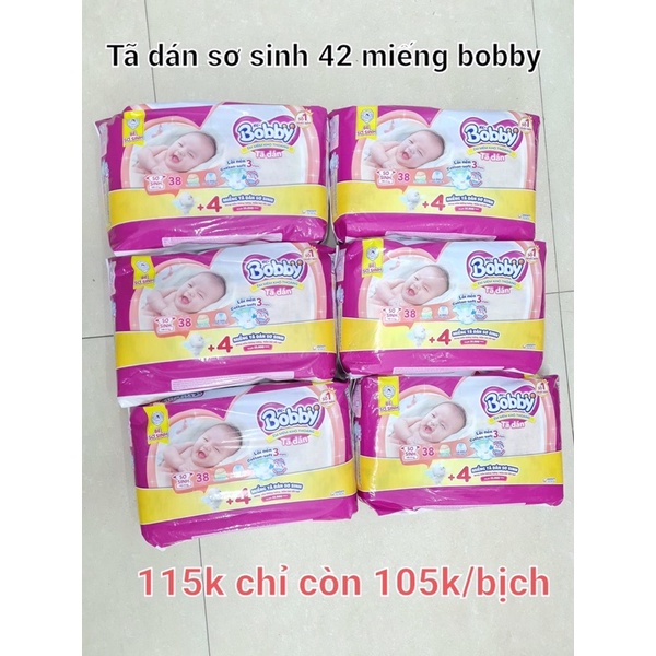 Tã dán sơ sinh Bobby <5kg loại 42 miếng