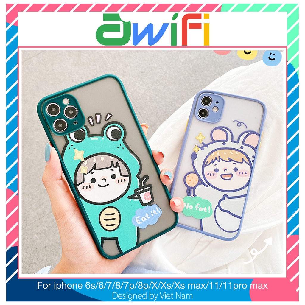 Ốp iphone - Ốp lưng viền nhám Chuột và ếch 6s/6plus/6splus/7/8/7plus/8plus/x/xs/xsmax/11/11 - Sale Sốc  U6-1