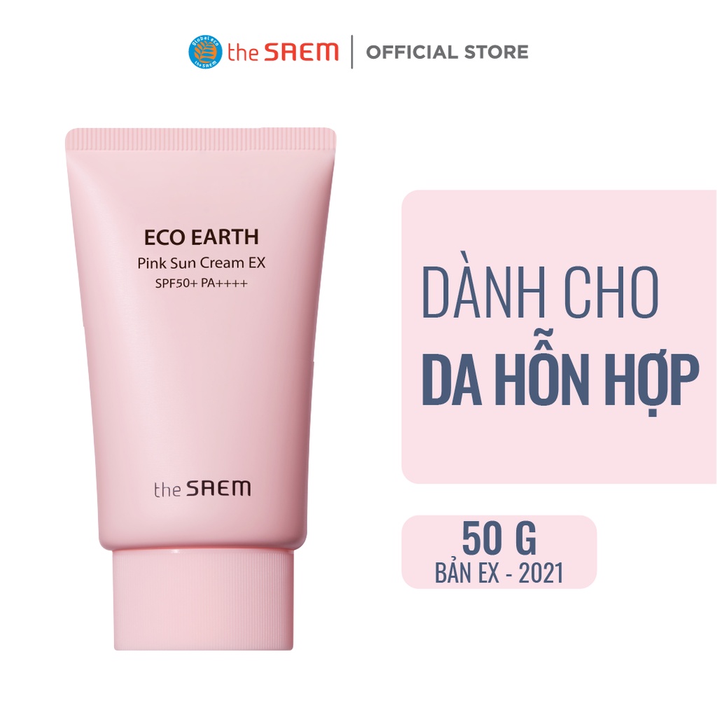 Kem Chống Nắng Ngăn Ngừa Tia UVA và UVB The Saem Eco Earth Pink Sun Cream 50g