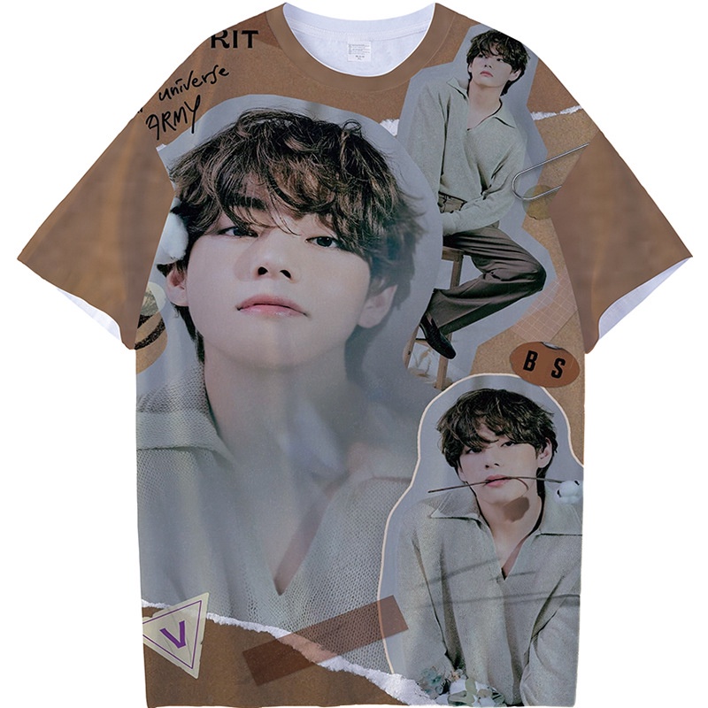 Bộ Trang Phục BTS Tay Ngắn Đơn Giản Thời Trang Nữ Plus Size JIMIN SUGA V RM JIN