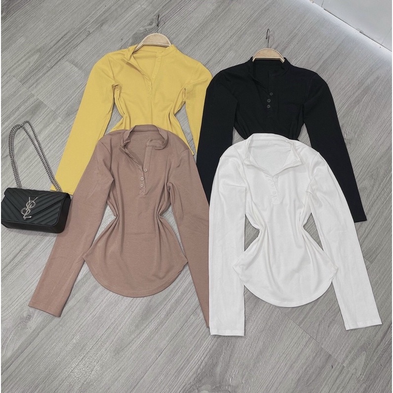 [Mã 11FASHIONSALE1 giảm 10K đơn 50K] Áo thun body vạt bầu tay dài cổ V | BigBuy360 - bigbuy360.vn