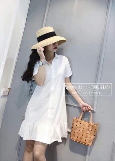 [ Mã FAMAYWA2 giảm 10K đơn 50K] [DuyKhuongShop] Váy sơ mi trắng | BigBuy360 - bigbuy360.vn