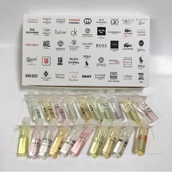 Hộp Trắng 20 Chai Nước Hoa Test Mini Lọ 2ml - Set Nước Hoa 20 Chai Đa Dạng Mùi Hương