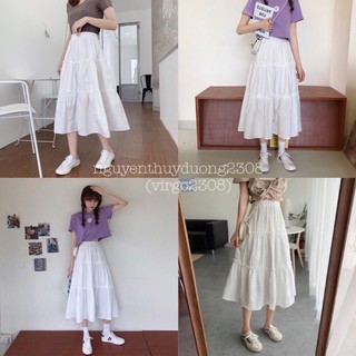 [Ảnh thật/Video]Chân váy Ulzzang 3 tầng