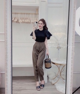 Quần xếp ly gấu